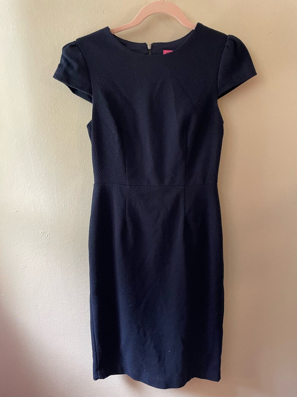 Navy Blue Cap Sleeve Betsey Johnson Dress Size 2